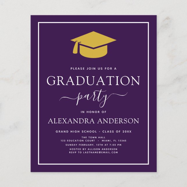 予算2022卒業パーティパープル金ゴールド (正面)