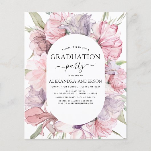 予算2022卒業Bohoほこりっぽいピンク紫 チラシ (正面)