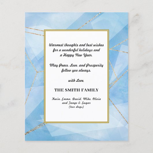 予算2023カレンダファミリモダンフォトブルーカード (裏面)