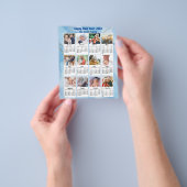 予算2023カレンダファミリモダンフォトブルーカード チラシ (手)