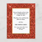 予算2023カレンダー12フォトレッドグリッターカード (裏面)