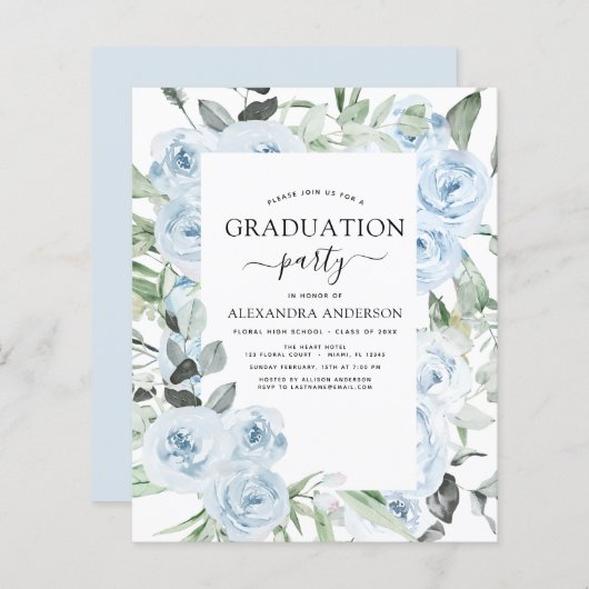 予算2023ダスティブルー卒業フローラ (正面/裏面)