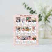 予算2023バラ金ゴールドモダンフォトカレンダーカード (スタンド正面)