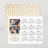 予算2023モダン金ゴールドスクリプトフォトカレンダーカード (正面/裏面)