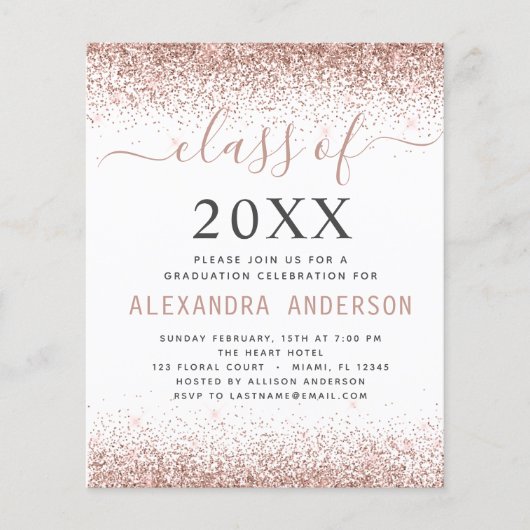 予算2023写真白卒業ピンクグリッター チラシ (正面)