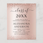 予算2023卒業パーティーグリッター赤面ピンク チラシ (正面)