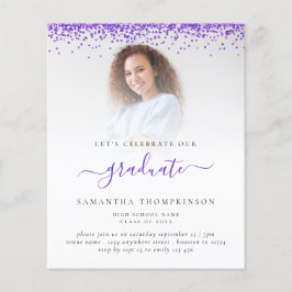 予算2024グラッドフォトパープルグリッター招待状