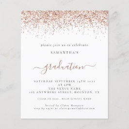 予算2024卒業バラ金ゴールドグリッター招待状