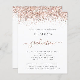 予算2024卒業バラ金ゴールドグリッター招待状