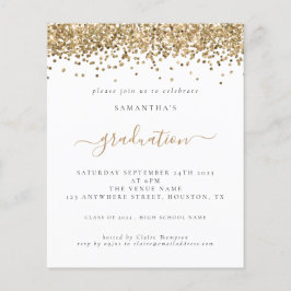 予算2024卒業金ゴールドグリッター招待状