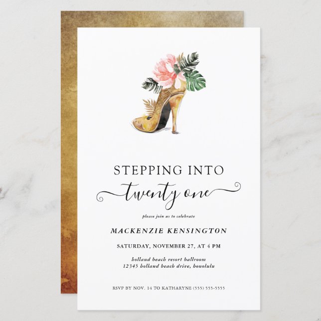 予算21フローラ金ゴールドヒール誕生日 (正面/裏面)