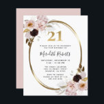 予算21st誕生日バラフローラ金ゴールドパーティー招待状<br><div class="desc">予算21st誕生日バラフローラ金ゴールド金属パーティの招待状... フローラ21歳手頃の誕生日パーティの招待状は、美しい赤面ピンクのバラの花束がのまわりに金ゴールドの金属の楕円形のフレームを曲げフェイクてエレガント、内部の招待の文字を作縁どり出すことを特徴としている。招待文字の上には、この一つの種類の誕生日パーティ感じ招待状の豪華さに加えて金ゴールド番号21グラフィックが表示される。カードの裏は、バラ自身の中で見つかった繊細な赤面ピンクである。すべての文字は、パーソナライズテンプレート上の独自の詳細で簡単に改訂できる。</div>