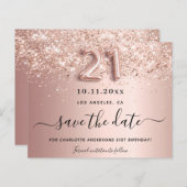 予算21st誕生日バラ金ゴールド赤面保存日付 (正面/裏面)