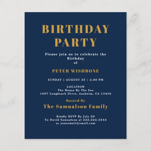 予算21st誕生日招待状2002名写真 チラシ (裏面)