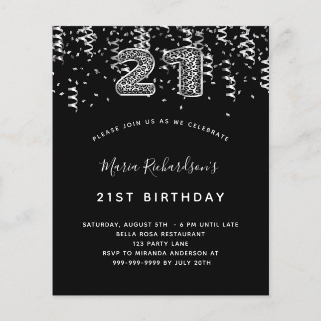 予算21th誕生日ブラックシルバーヒョウパーティー (正面)