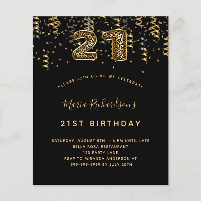 予算21th誕生日ブラック金ゴールドヒョウパーティー (正面)