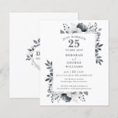 予算25周年結婚フローラ招待状 (正面/裏面)