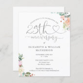 予算25周年記念ハートフローラ招待状 (正面/裏面)