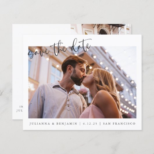 予算2 2写真ミニマリストスクリプト日付の保存 (正面/裏面)