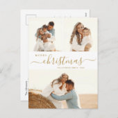 予算3フォトコラージスクリプトクリスマスホリデー シーズンポストカード (正面/裏面)