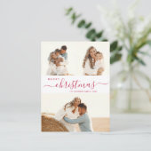 予算3フォトコラージスクリプトクリスマスホリデー シーズンポストカード (スタンド正面)