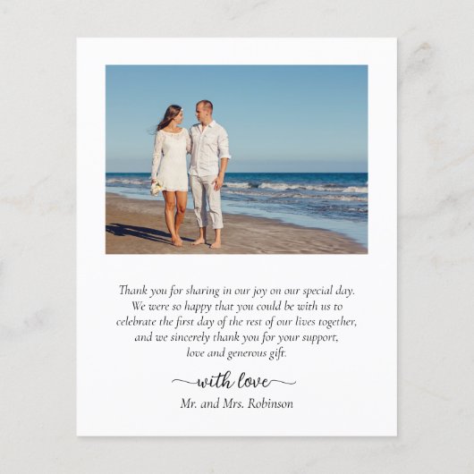 予算3フォトコラージュ結婚の感謝のスクリプト (裏面)