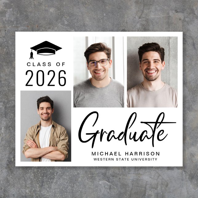 予算3フォトスクリプトはっきりしたの卒業発表 (Cherish the milestone: share your graduate's achievement with a custom photo graduation announcement)