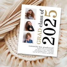 予算3フォトブラック金ゴールド2025卒業招待状