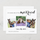 予算3モダン写真馬の保存日付招待状 (正面/裏面)