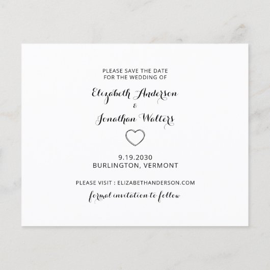 予算3モダン写真馬の保存日付招待状 (裏面)