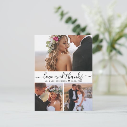 予算3写真の愛と感謝していおし結婚て感謝 ポストカード (スタンド正面)