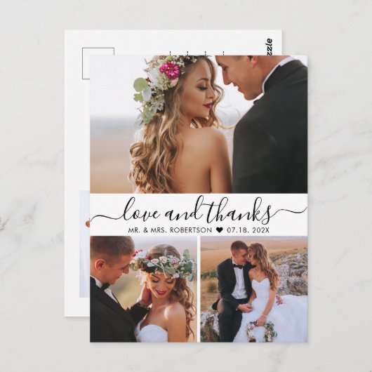 予算3写真の愛と感謝していおし結婚て感謝 ポストカード (正面/裏面)