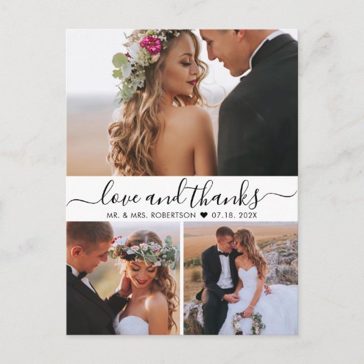 予算3写真の愛と感謝していおし結婚て感謝 ポストカード (正面)