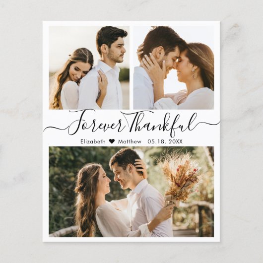 予算3写真コラージュ結婚の感謝のチラシ (正面)