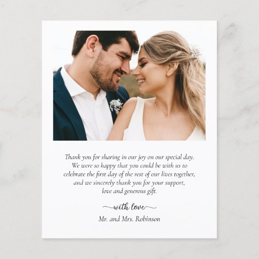 予算3写真コラージュ結婚の感謝のチラシ チラシ (裏面)