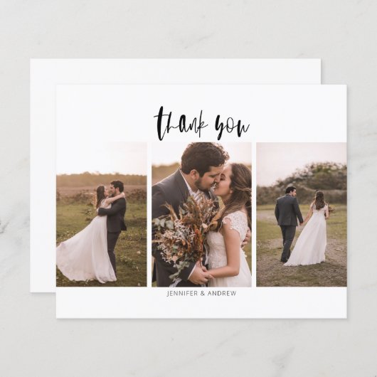 予算3写真ミニマル結婚リストありがとう (正面/裏面)