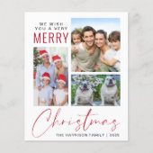 予算3写真メリークリスマスホリデーカード (正面)