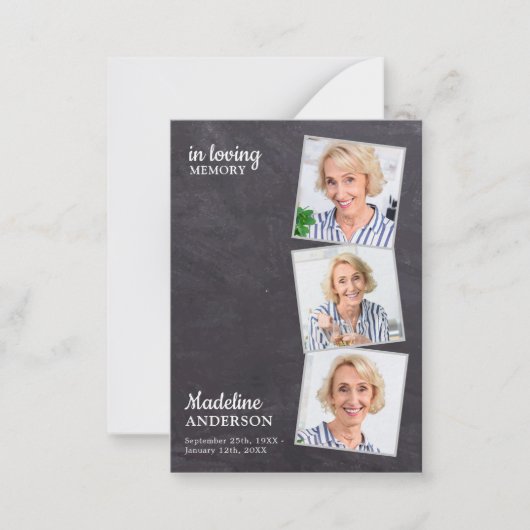 予算3写真悔やみや弔慰葬儀 ノートカード (正面)