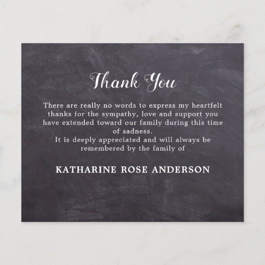 予算3写真葬儀サンキューカード悔やみや弔慰 (裏面)