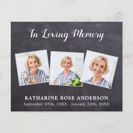 予算3写真葬儀サンキューカード悔やみや弔慰 (正面)