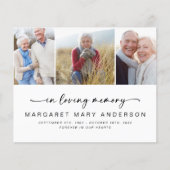 予算3写真葬儀悔やみや弔慰サンキューカード (正面)