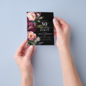 予算30th誕生日ムーディフローラ招待状 チラシ (手)