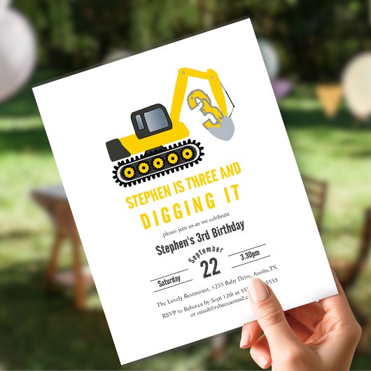 予算3 & Diging itバースデーパーティー招待状