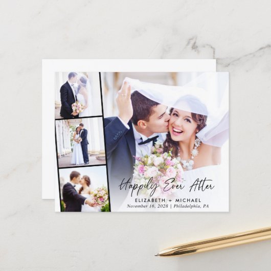 予算4フォトウェディングレセプション招待状 (正面/裏面インサイチュ)