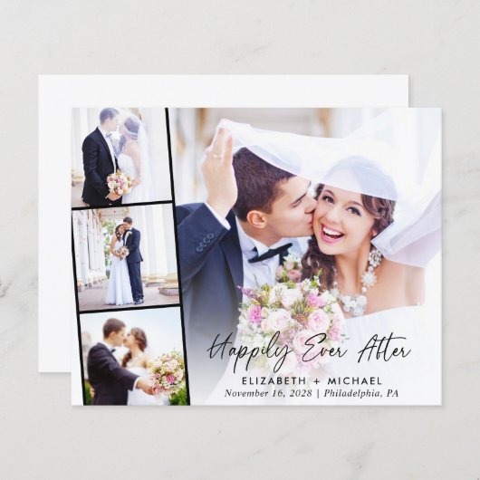 予算4フォトウェディングレセプション招待状 (正面/裏面)