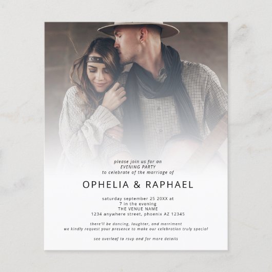 予算4フォトオーバーレイQRボヘミアン結婚ズ夕べ (正面)