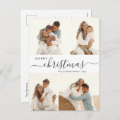 予算4フォトコラージスクリプトクリスマス シーズンポストカード (正面/裏面)