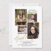 予算4フォトコラージュ卒業パーティー 招待状 (正面)