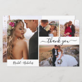 予算4フォトコラージュ結婚のサンキューカード (正面/裏面)