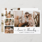 予算4フォトコラージュ結婚のサンキューカード (正面/裏面)